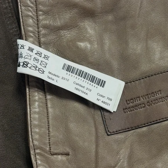 Massimo Dutti Genuine Leather Jacket Nappa Tailored Euro Moto Slim Fit - Picture 10 of 16